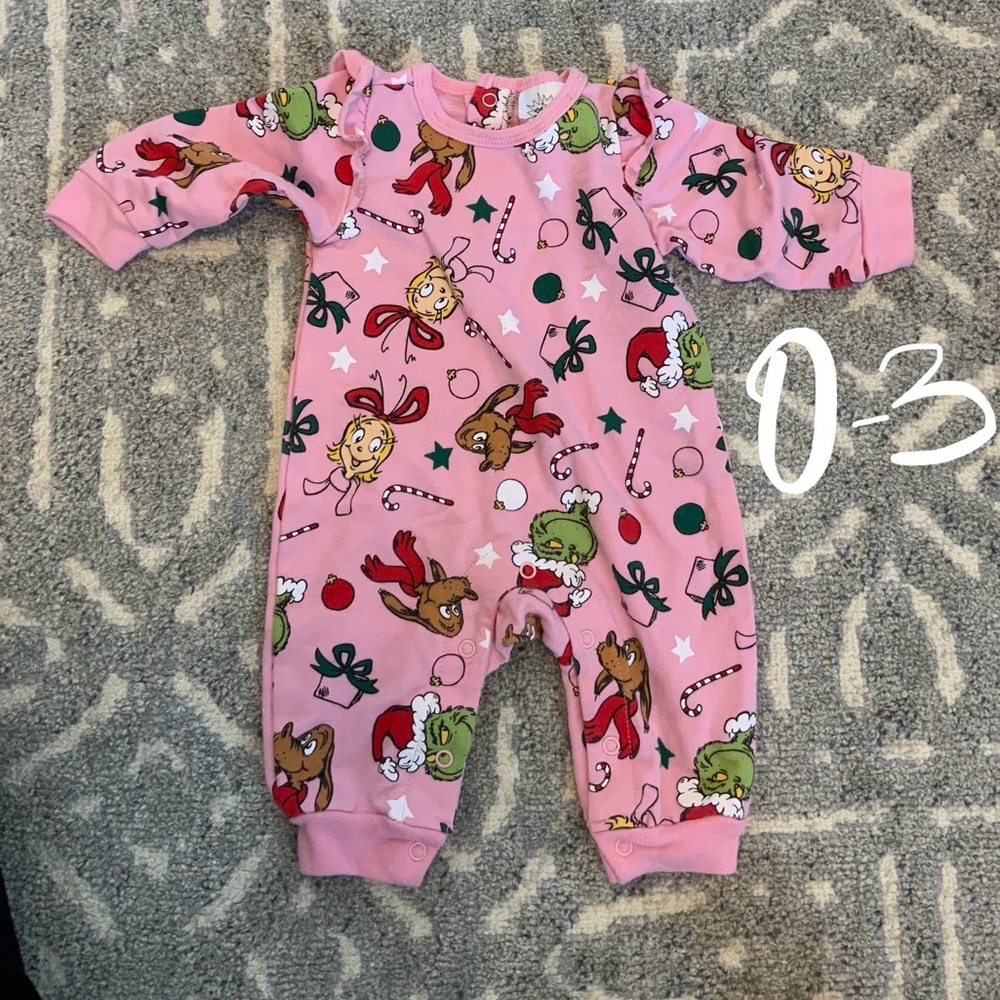 Grinch Pink Kids One Piece